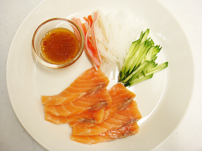 サーモンの刺身