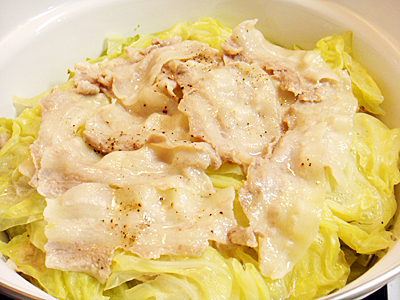 【塾後】キャベツと豚肉の蒸し鍋