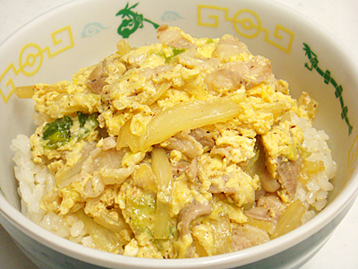 白菜と豚肉の卵とじ